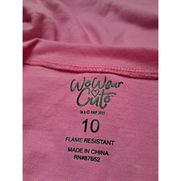 We Ware Cute Girls Size 10 Pajama Top Pink And Tye Dyed Flame Resistant - Picture 3 of 8